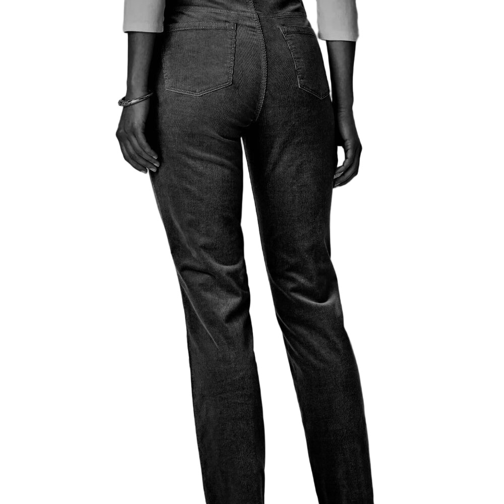 Talbots Pants High-Rise Straight-Leg Full length Corduroy Black16W slimming